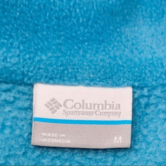 Columbia Benton Springs Turquoise Blue Full-Zip Cold Block Collar Fleece Jacket - Picture 10 of 11